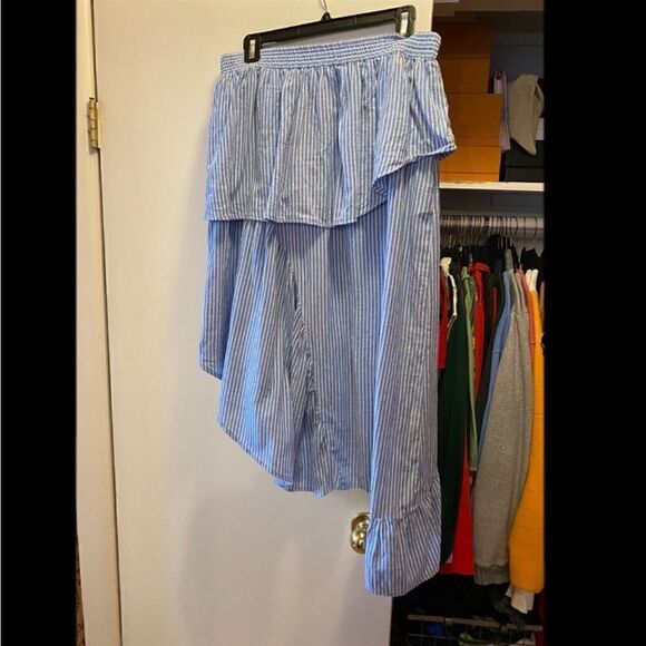 ASOS Blue/White Asymmetrical Skirt Size 10 - Picture 1 of 3